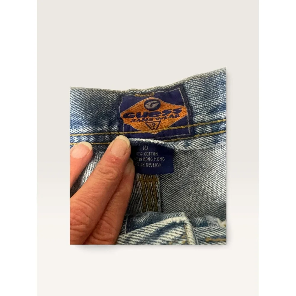 Vintage GUESS Girls Baggy Carpenter Jeans Y2K Wide Leg Denim Blue Size 10